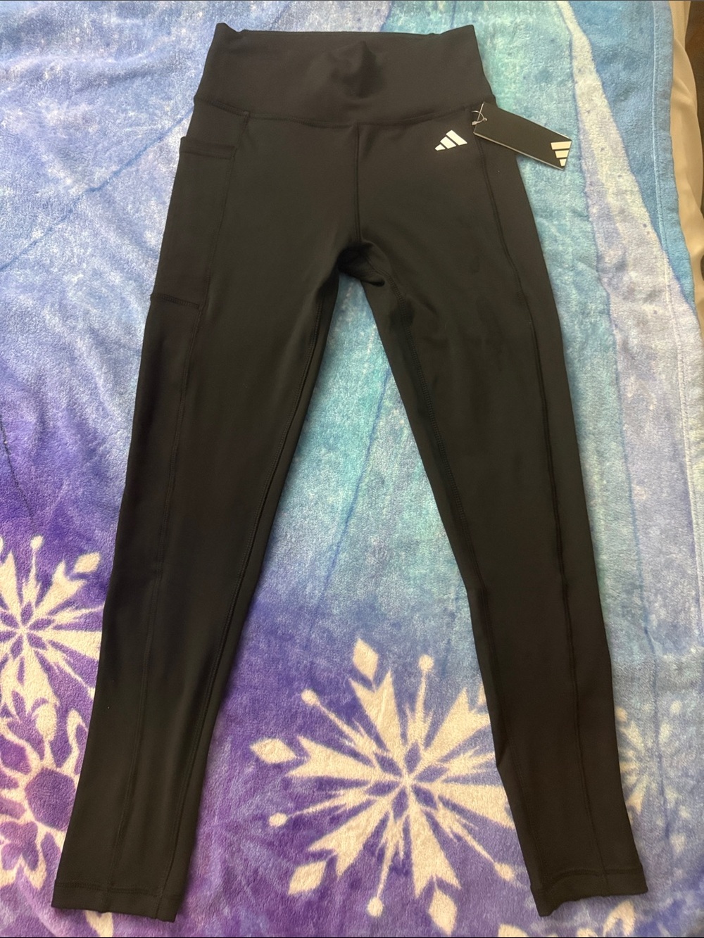 adidas Black womans Athletic Leggings with Side Pocket